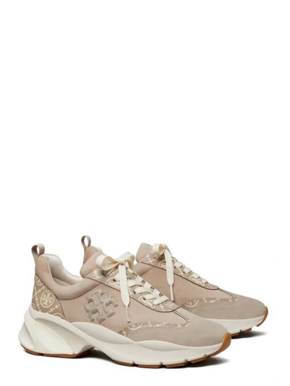 Tory Burch Suede Monogram Good Luck Trainer Chunky Sneaker